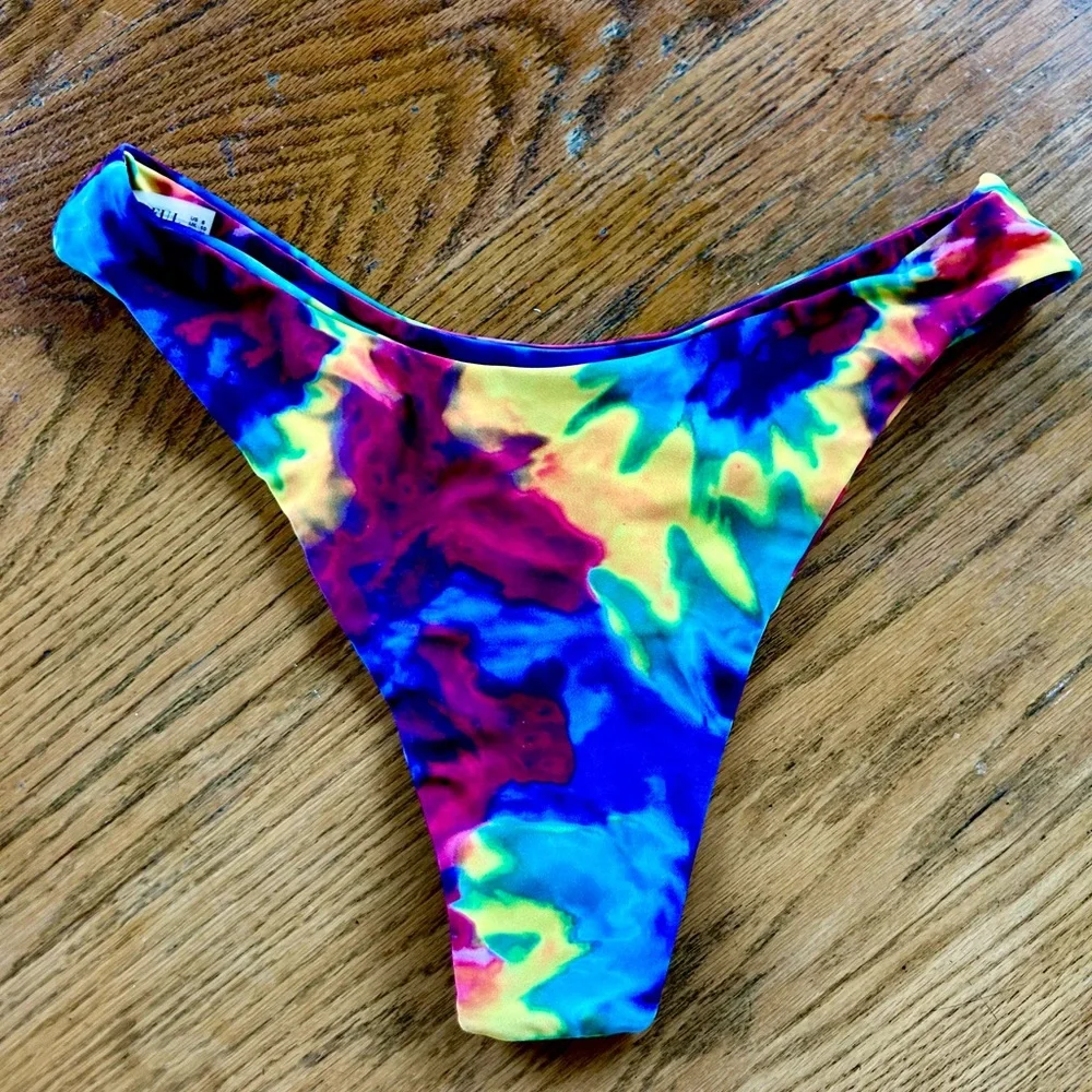 Tie-Dye High-Cut Bikini Bottom